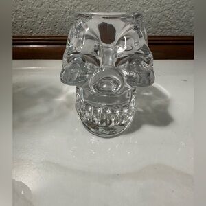 Heavy crystal Glass Skull votive candle Decor